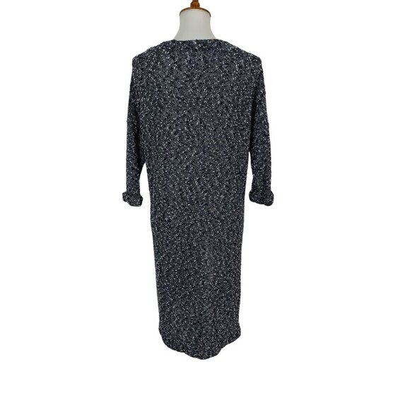 Dolan Left Coast Navy Boucle Knit Longline Open Cardigan Sweater Coat S Cozy - Picture 4 of 6